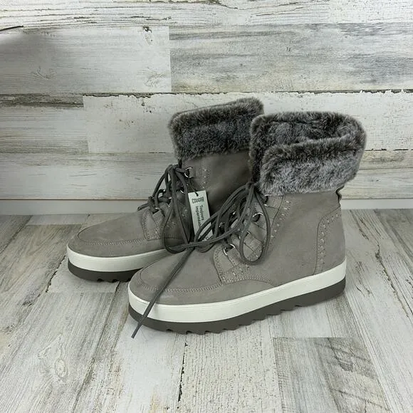 Cougar Vanetta gray Suede waterproof winter ankle boots womens  new