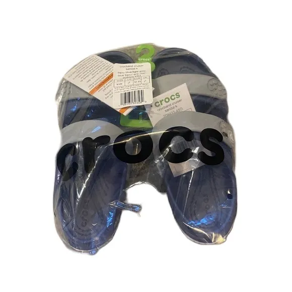 Crocs Crocband Sandals NEW Sz 1 Blue Gray Open Toe Youth Kids