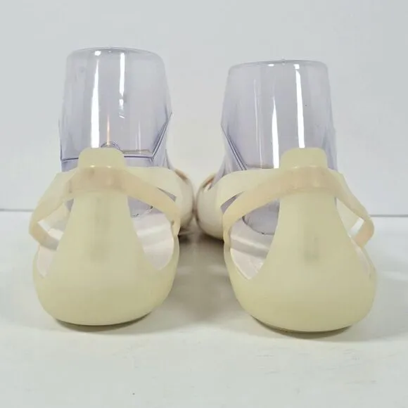 Crocs Isabella Huarache 2 Flat Womens Size 8 Oyster Gold Slip On Strappy Sandal