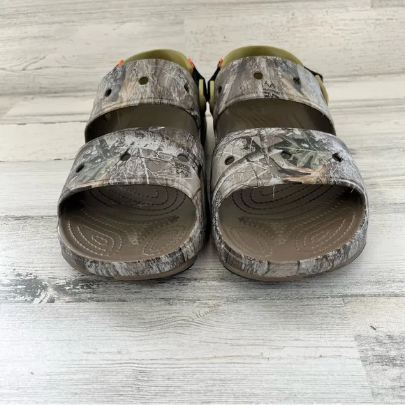 CROCS Men’s Size 12 Realtree X All Terrain Slip On Open Toe Camo Sandals NWOT