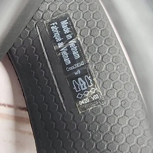 Crocs Monterey Diamante Womens Size 9 Black Thong Flip Flop Wedge Sandals 206343