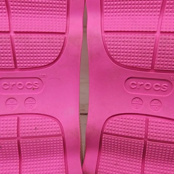 Crocs Sandals Womens 10 Pink‎ Mega Crush Triple Strap Platform Slip On 209842