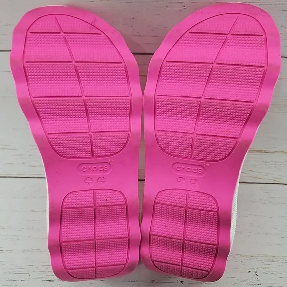 Crocs Sandals Womens 10 Pink‎ Mega Crush Triple Strap Platform Slip On 209842
