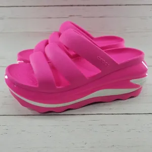 Crocs Sandals Womens 10 Pink‎ Mega Crush Triple Strap Platform Slip On 209842