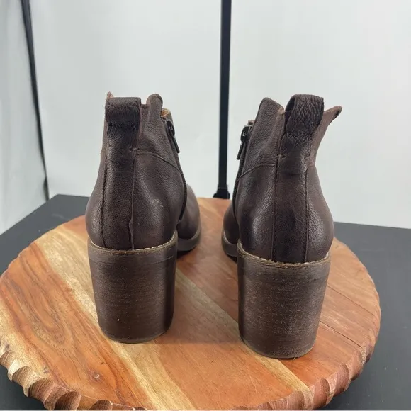 Crown Vintage 9 Hashel Bootie Leather Women’s Ankle Boots Chunky Block Heels