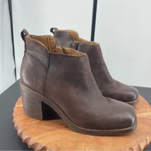Crown Vintage 9 Hashel Bootie Leather Women’s Ankle Boots Chunky Block Heels