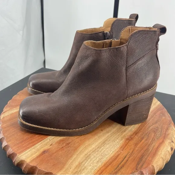 Crown Vintage 9 Hashel Bootie Leather Women’s Ankle Boots Chunky Block Heels