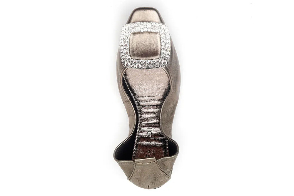 Crystal Buckle Foldable Flats