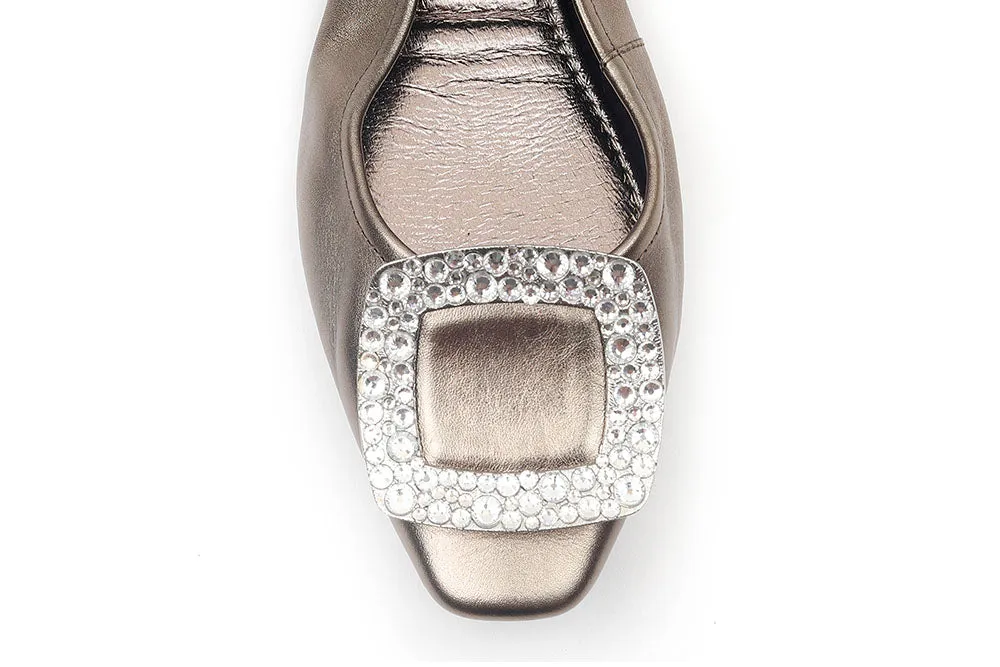 Crystal Buckle Foldable Flats