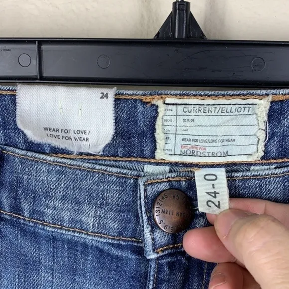 Current Elliot The Fling distressed slim bf  jean