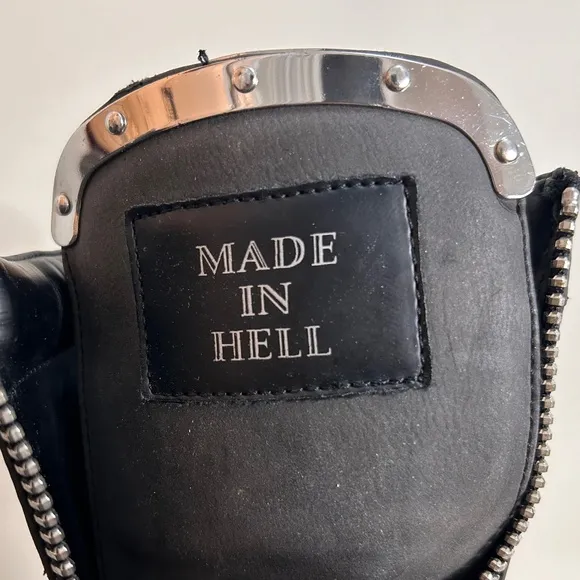 CURRENT MOOD MADE IN HELL DOLLS KILL GOTH BLACK CHUNKY HEELPLATFORM BOOTS SIZE 8