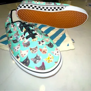 Custom Van’s | One of a Kind | Men’s Size 14 Cat Print Sneakers (NWT)