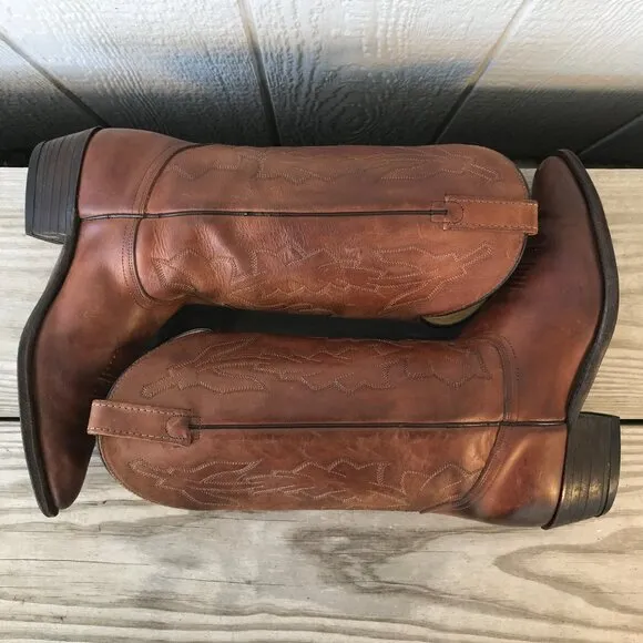 Dan Post Marlboro Mens Hazelnut Brown Leather Cowboy Western Boots 9.5 D P2551