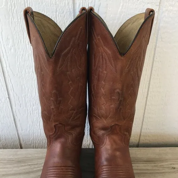 Dan Post Marlboro Mens Hazelnut Brown Leather Cowboy Western Boots 9.5 D P2551
