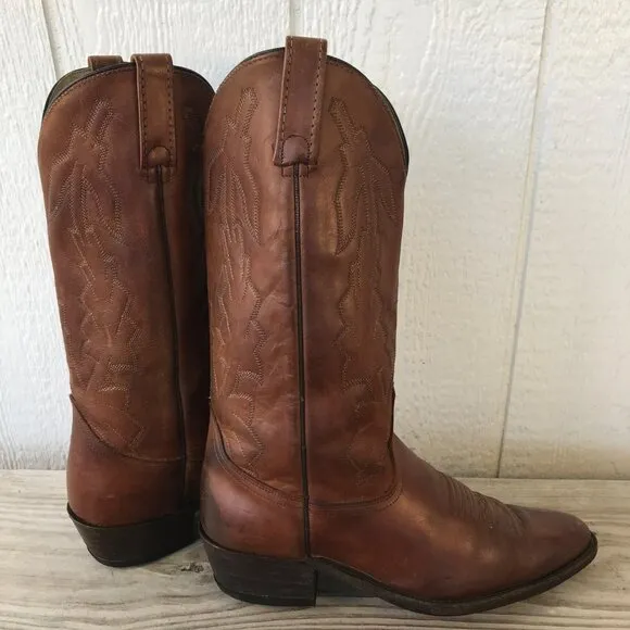 Dan Post Marlboro Mens Hazelnut Brown Leather Cowboy Western Boots 9.5 D P2551