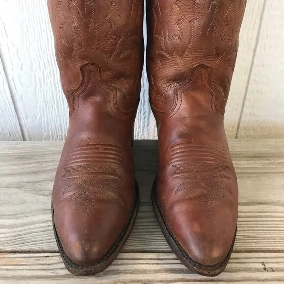 Dan Post Marlboro Mens Hazelnut Brown Leather Cowboy Western Boots 9.5 D P2551