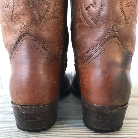 Dan Post Marlboro Mens Hazelnut Brown Leather Cowboy Western Boots 9.5 D P2551