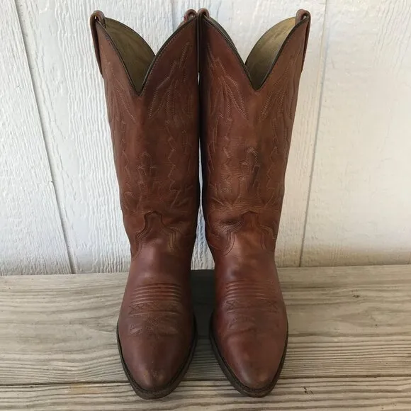 Dan Post Marlboro Mens Hazelnut Brown Leather Cowboy Western Boots 9.5 D P2551