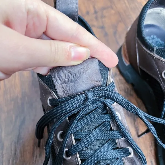 Danner • Overlook Knit Low Sneaker black lace up brown leather hiking trail