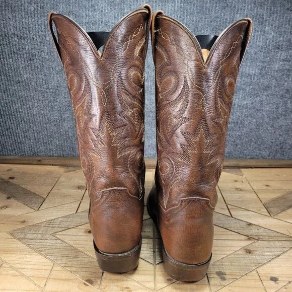 Dan Post Boots DP2111R Milwaukee Round Toe Cowboy Mid Calf Brown Men’s Western