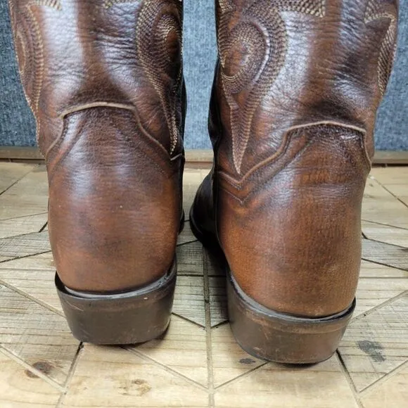 Dan Post Boots DP2111R Milwaukee Round Toe Cowboy Mid Calf Brown Men’s Western