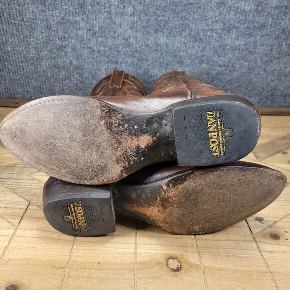 Dan Post Boots DP2111R Milwaukee Round Toe Cowboy Mid Calf Brown Men’s Western