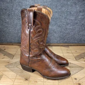 Dan Post Boots DP2111R Milwaukee Round Toe Cowboy Mid Calf Brown Men’s Western