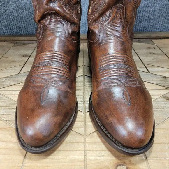 Dan Post Boots DP2111R Milwaukee Round Toe Cowboy Mid Calf Brown Men’s Western