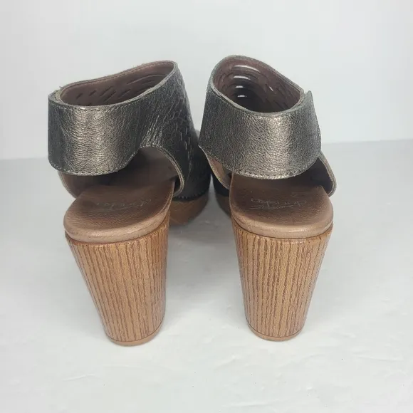 Dansko Danae‎ Perforated Slingback Mule Sandals Metallic Pewter EU 38