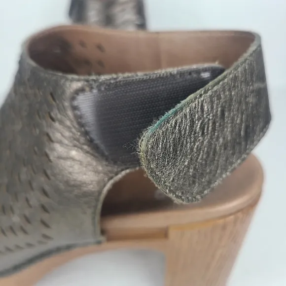Dansko Danae‎ Perforated Slingback Mule Sandals Metallic Pewter EU 38