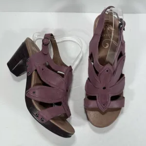 Dansko Nina Violet Purple Studded Leather Chunky Heeled Sandals Women Size 11