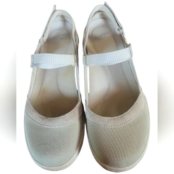 Dansko Reann  Mary Jane Gray Suede Sporty Mesh Open Back Shoes Sandals Size 40