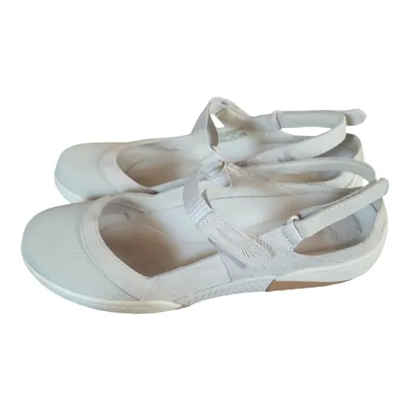 Dansko Reann  Mary Jane Gray Suede Sporty Mesh Open Back Shoes Sandals Size 40