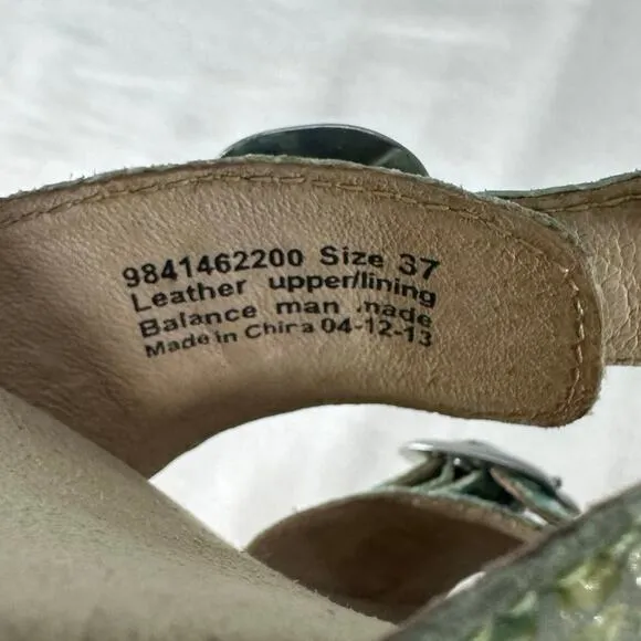Dansko Women sz 37 (6.5-7) Sophie Floral Lime Sandal Print Buckle Strap Clog