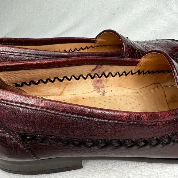 David Eden Genuine Alligator Leather Penny Loafers Dress Shoes Size 8.5 A