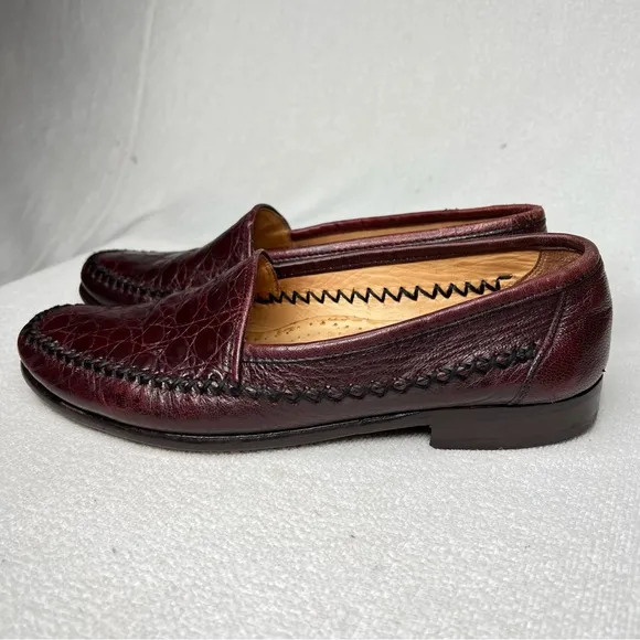 David Eden Genuine Alligator Leather Penny Loafers Dress Shoes Size 8.5 A