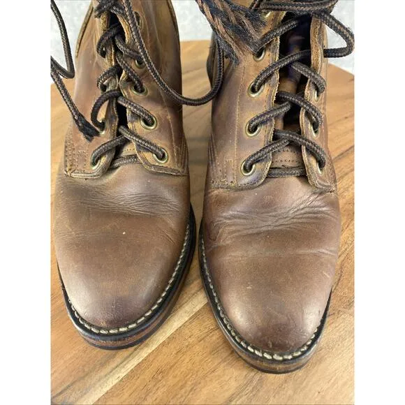 DD Tuff Boots Womens 6 Brown Leather Lace Up Western Steampunk Coastal Cowgirl