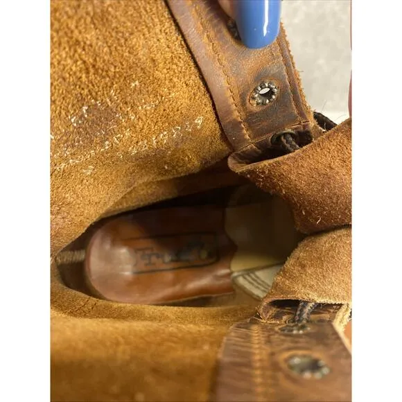 DD Tuff Boots Womens 6 Brown Leather Lace Up Western Steampunk Coastal Cowgirl