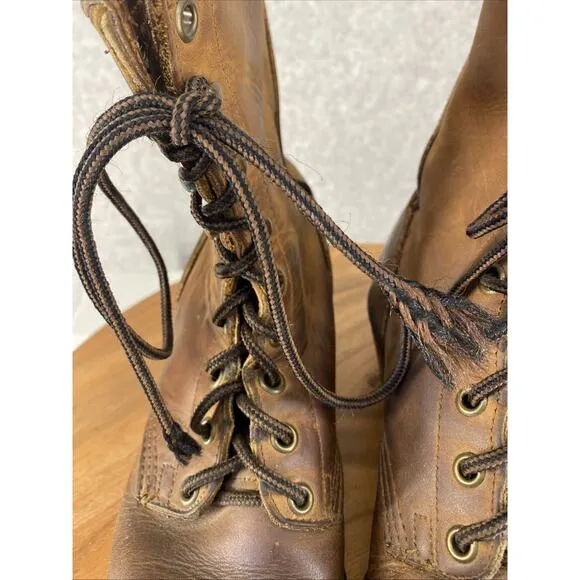 DD Tuff Boots Womens 6 Brown Leather Lace Up Western Steampunk Coastal Cowgirl