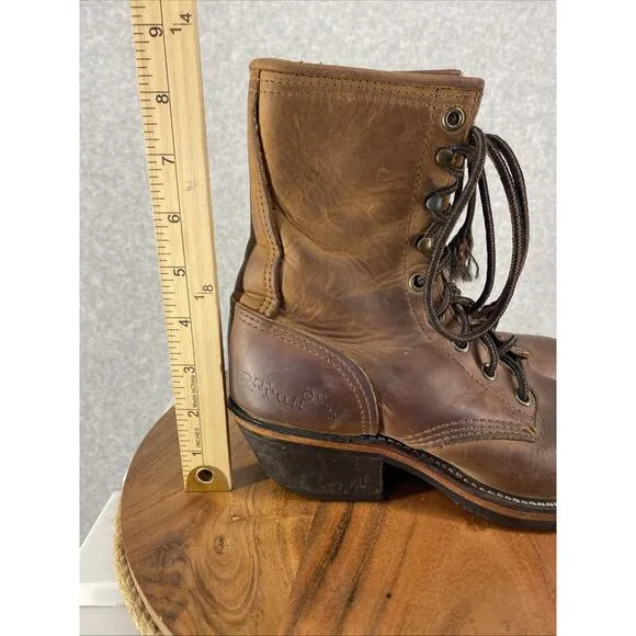 DD Tuff Boots Womens 6 Brown Leather Lace Up Western Steampunk Coastal Cowgirl