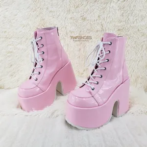 Demonia 5 Inch Platform Boots in Pink