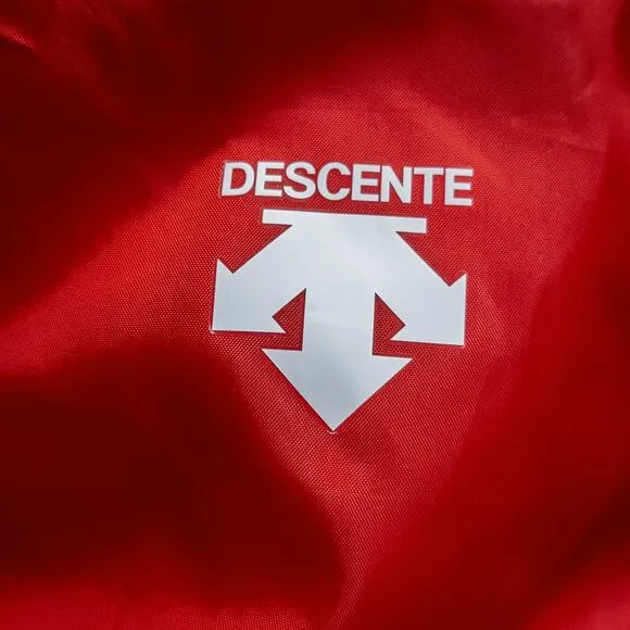 Descente Womens Puffer Jacket Red Hooded Featherless Hooded Insulated Sz 6 NWOT