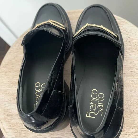 Desma Platform Lug Sole Penny Loafers Size 9 in Black NWOB