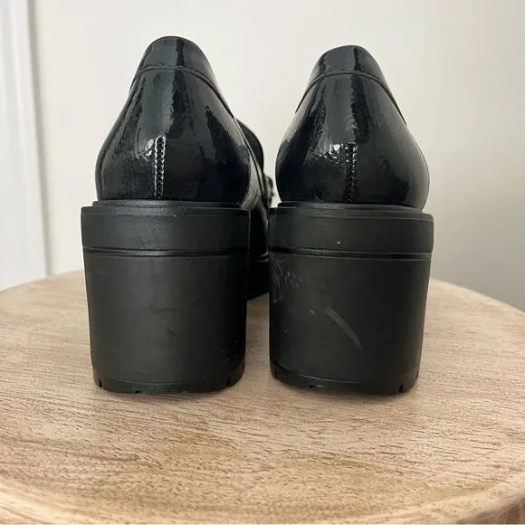 Desma Platform Lug Sole Penny Loafers Size 9 in Black NWOB