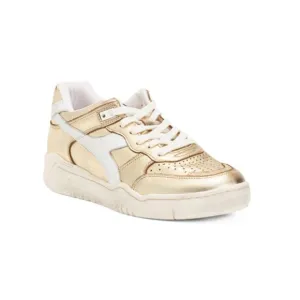 DIADORA Whisper White Leather Metal Sneakers