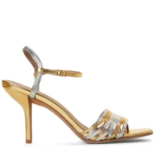 DIANE VON FURSTENBERG Gold &amp; Silver Strappy Sandals