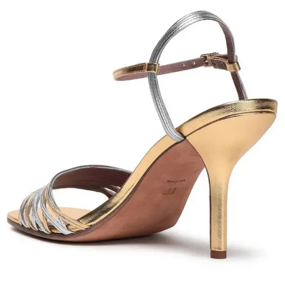 DIANE VON FURSTENBERG Gold &amp; Silver Strappy Sandals