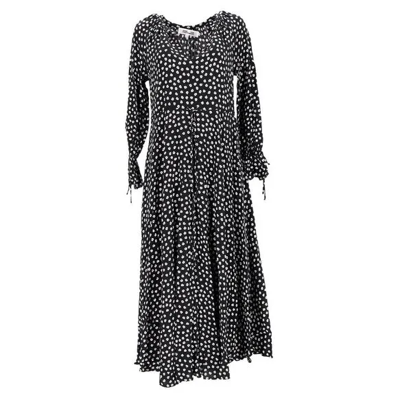 Diane Von Furstenberg Imogen Maxi Dress in Black Viscose