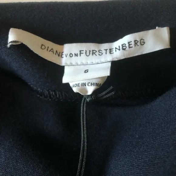 Diane von Furstenberg NEW pencil skirt navy blue &quot;New Koto&quot; jersey knit size 6