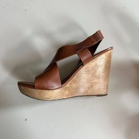 DIANE VON FURSTENBERG Sandals Women 10 Brown Vintage Sunny Platform Shoes Y2K